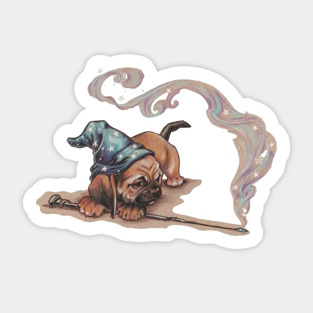 Puggle Magician (not muggle magician) Sticker by justteejay